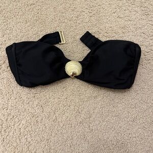 Target Black Bikini Top with Gold Shell Accent